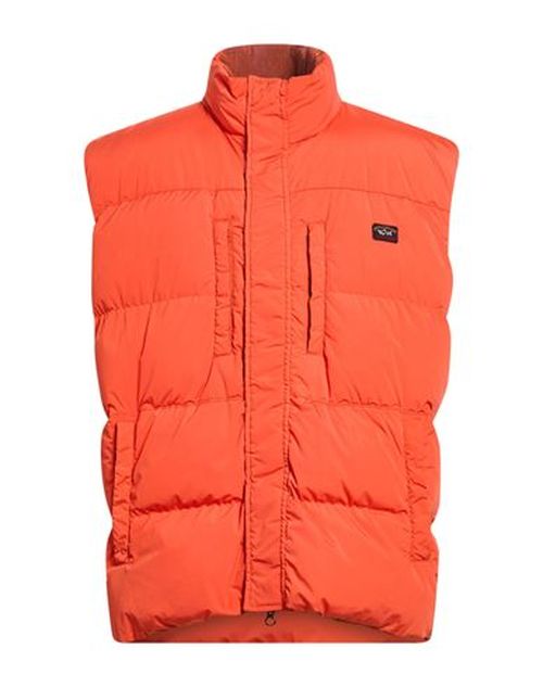 Man Vest Orange Size L Nylon, Elastane