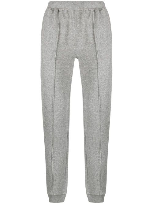 Elastic-waist straight-leg track pants - Grey