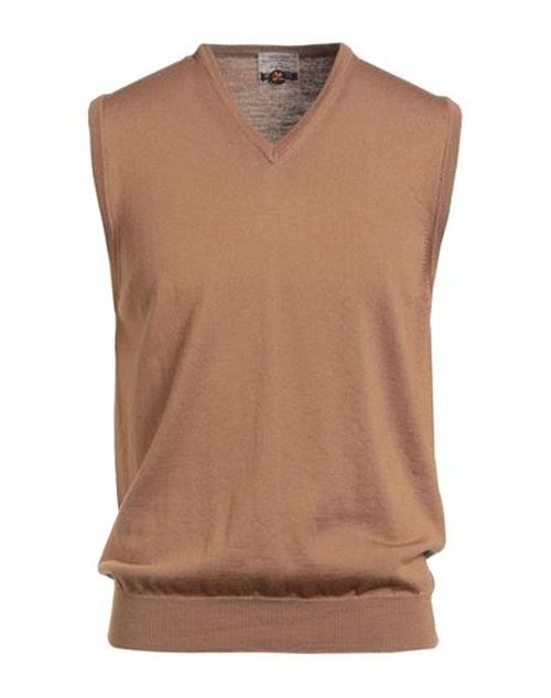 Man Sweater Camel Size 40 Merino Wool