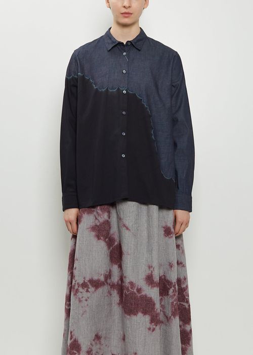 Suzusan Pima Cotton Denim Shirt Black / Indigo