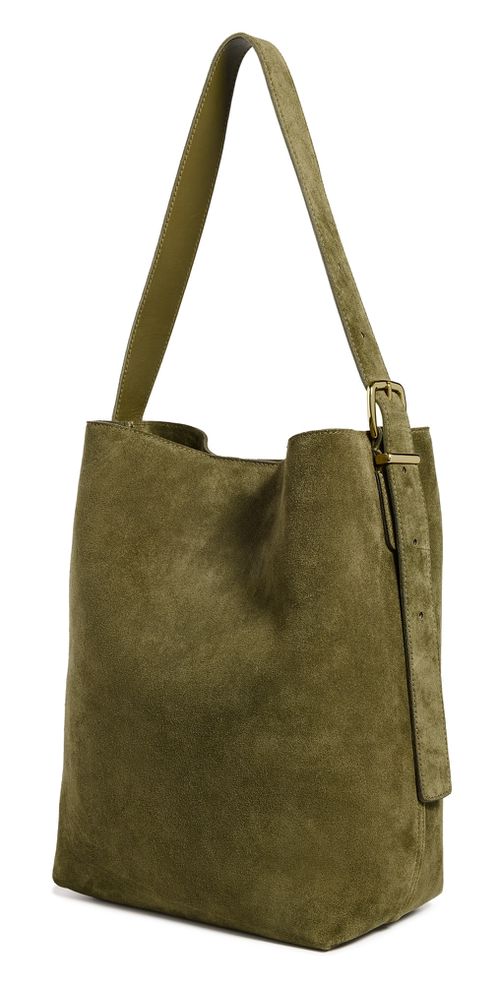 Suede Essentials Bucket Tote Shaded Olive Suede One Size