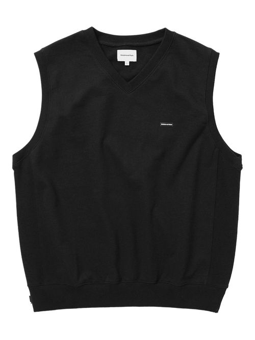 V-neck ribbed vest - Black