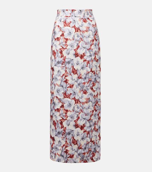 Emma floral linen maxi skirt