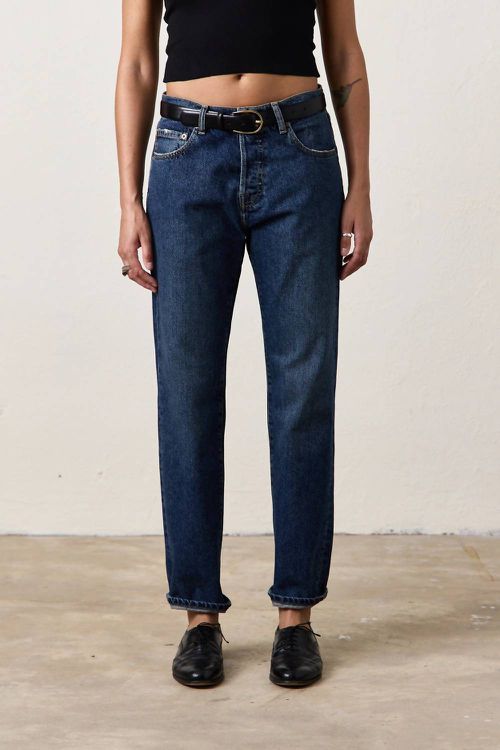 Owen Mid Rise Slouchy Straight Jean In Breakwater