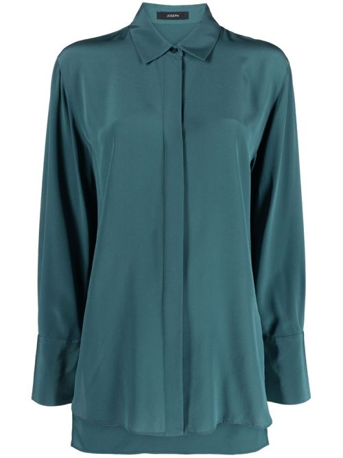 Crepe de soie silk blouse - Green