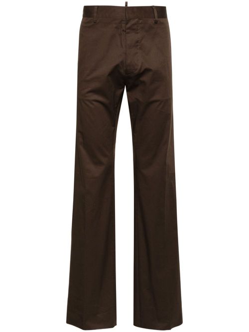 Mid-rise twill chino trousers - Brown