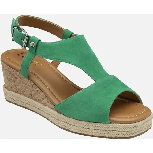 Lotus Women's Madalene Womens Wedge Sandals - Green