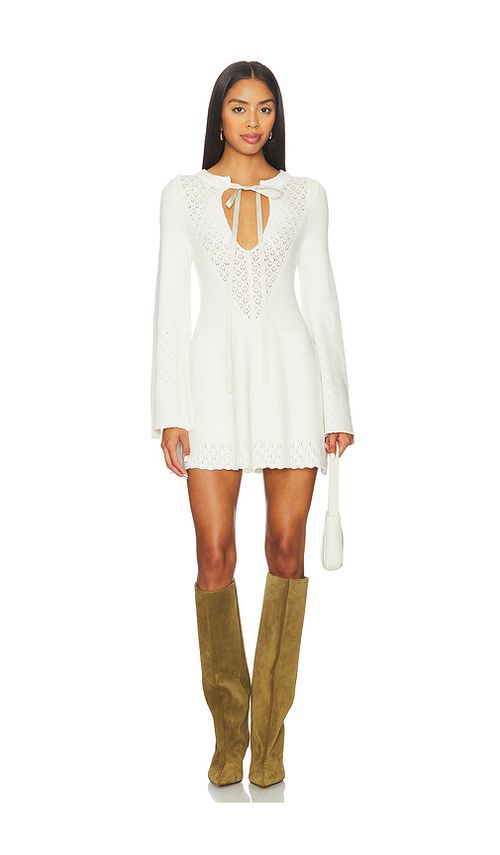 Free People Bali Old Flame Sweater Dress in Ivory. XL. Also in L, M