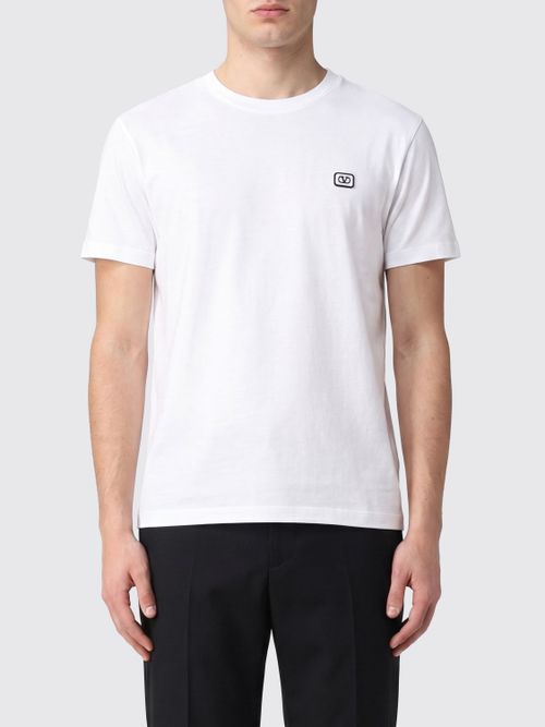 Slim Fit Cotton T-Shirt with VLogo Signature