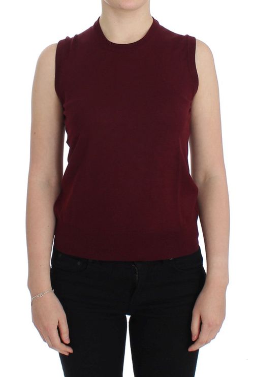 Wool Crewneck Vest — Red