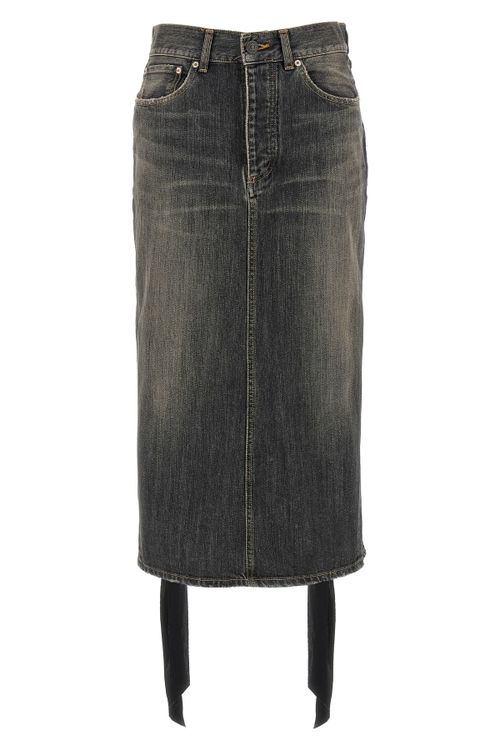 'Lace Up' Denim Skirt