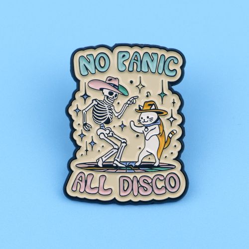 TEMU Skull Cat Disco Cartoon Lapel Pins Enamel Pin For Backpacks Briefcase Badges Brooch For Clothes Accessories Fashion Gift
