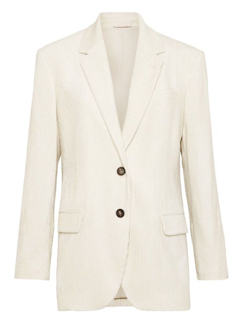 Brunello Cucinelli corduroy blazer - White