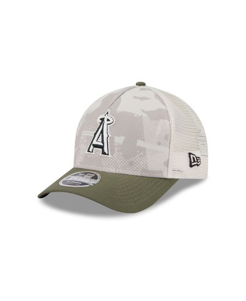 Men's Light Beige/Olive Los Angeles Angels 2025 Armed Forces Day 9FORTY M-Crown A-Frame Adjustable Hat - Light Beige, Olive