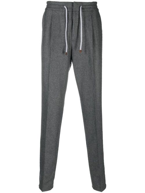 Drawstring straight-leg trousers - Grey