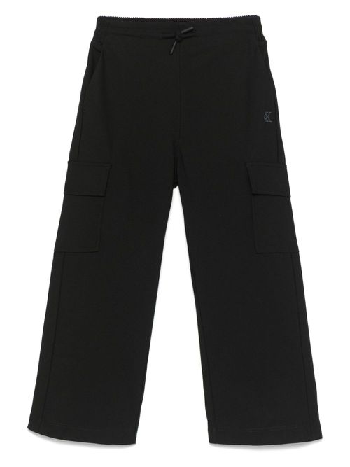 Monogram-embroidered cargo pants - Black