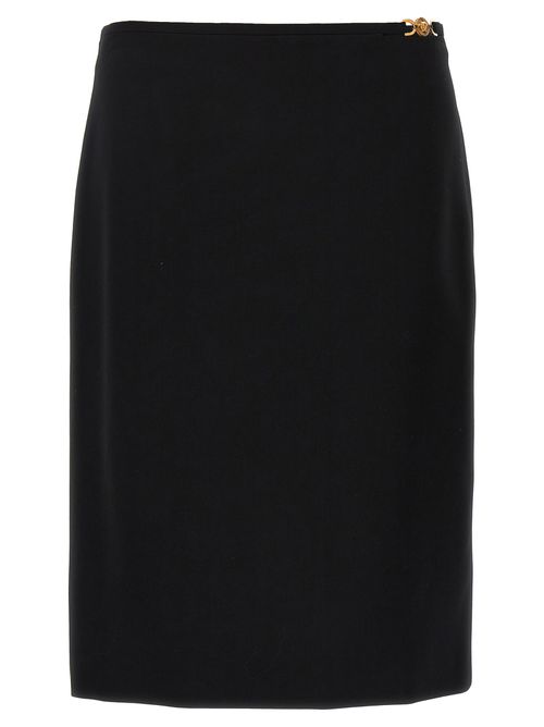 -Midi Skirt Gonne Nero-Donna