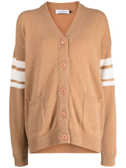 LA patterned intarsia-knit cardigan - Brown
