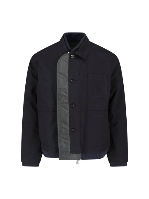 Technical Nylon, Wool & Acrylic Panel Jacket