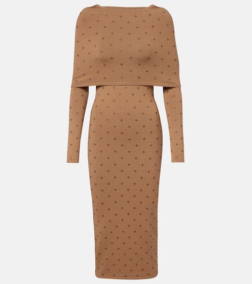 Adatti embellished wool-blend midi dress