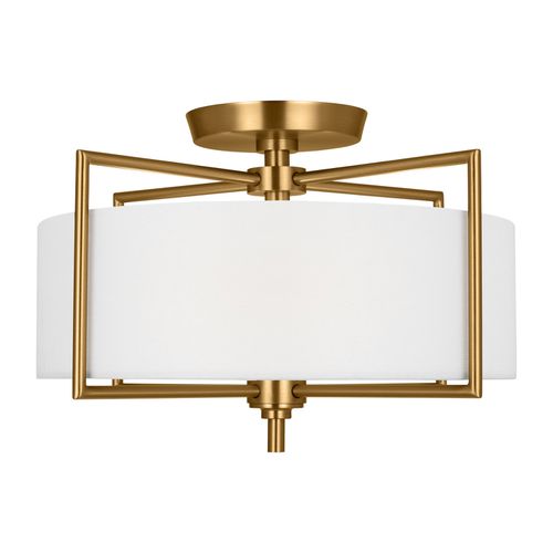 Perno 2-Light Ceiling Light in Burnished Brass by Chapman & Myer