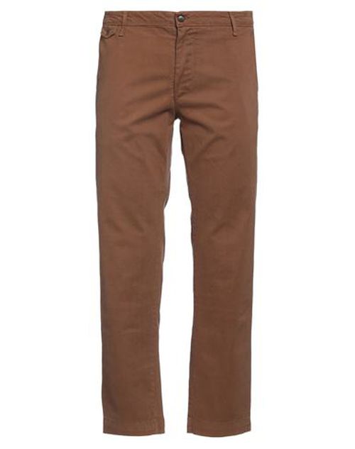 Man Pants Brown Size 42 Cotton, Elastane