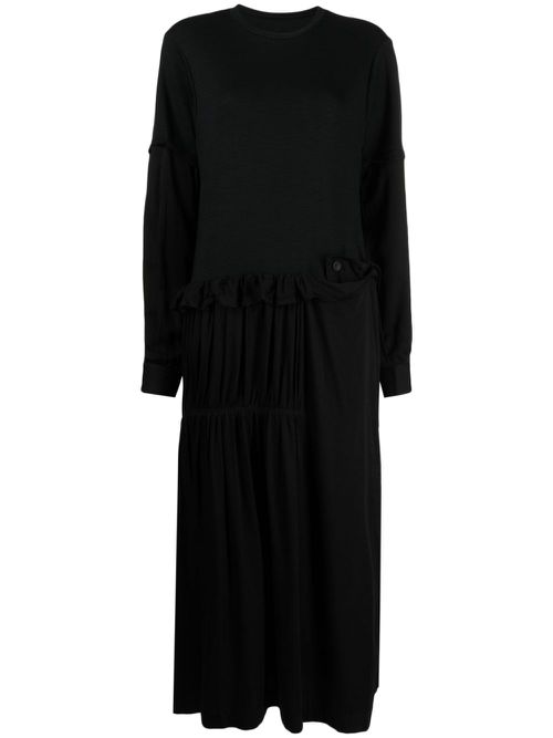 Panelled tiered maxi dress - Black