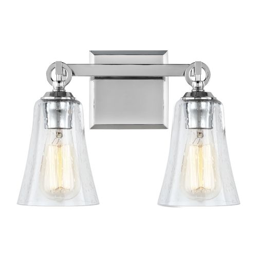 Visual Comfort Studio Monterro 2-Light Bathroom Vanity Light in Chrome by Sean Lavin