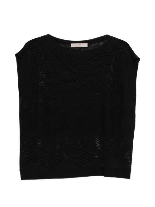 Black Crew Neck Knitted Sweater