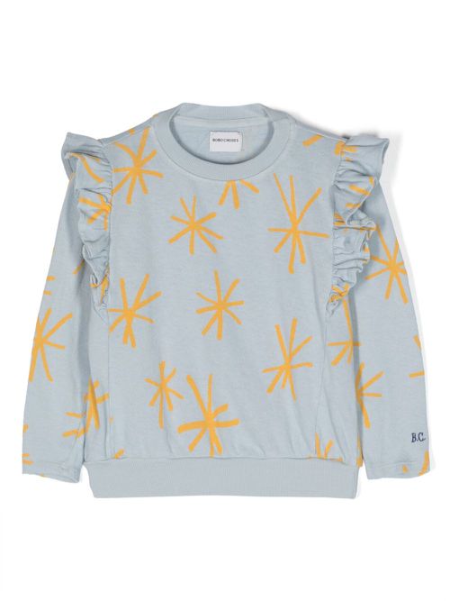 Star-print cotton sweatshirt - Blue