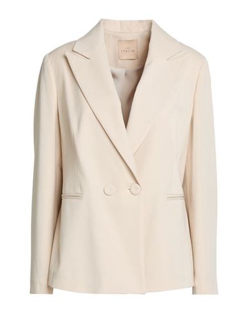H2o Italia Woman Blazer Beige Size 6 Polyester, Elastane