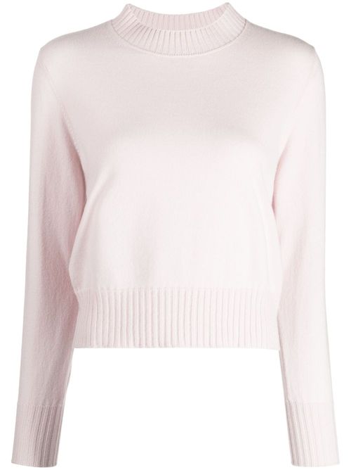 Cropped ribbed-knit cashmere jumper - Pink