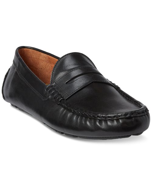 Men's Anders Leather Penny Driver - Black