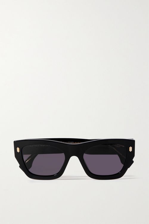 Roma D-frame Acetate Sunglasses - Black