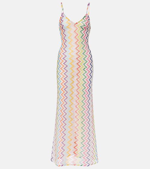 Zigzag open-back maxi dress
