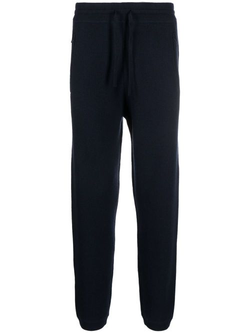 Straight-leg knitted trousers - Blue