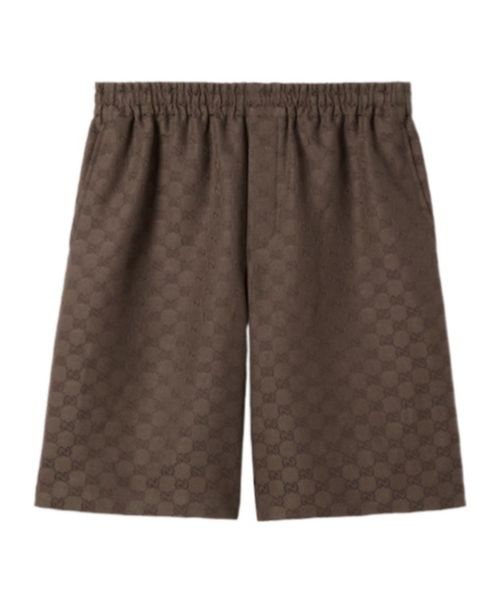 GG canvas linen blend shorts