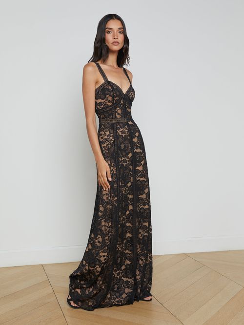 L'AGENCE | Avignon Lace Maxi Dress In Black | Realry L'AGENCE | Avignon Lace Maxi Dress In Black | Realry