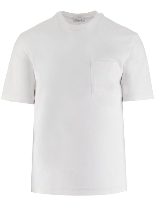 Stripe-detail short-sleeve T-shirt - White