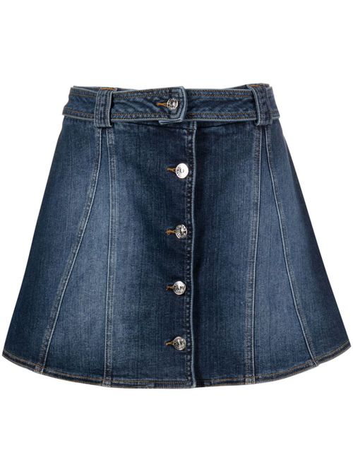 Eye Star-embroidered denim mini skirt - Blue