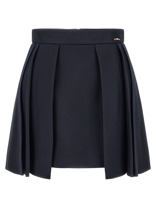 Fresh Wool Pleated Skirt — Navy