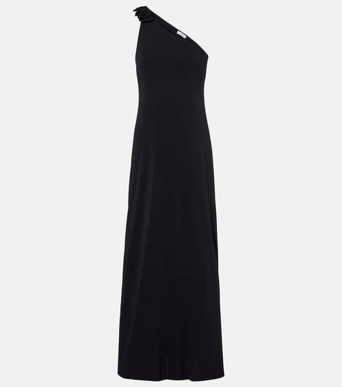 Miss bow-detail one-shoulder maxi dress