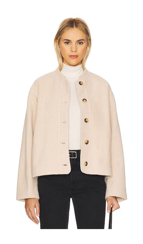Elodie the Label Elodie Jules Half Coat in Beige. M. Also in
