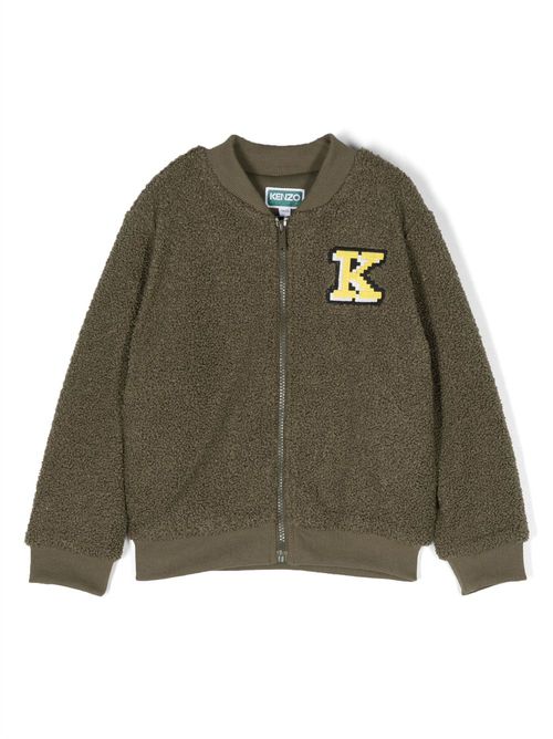 Logo-embroidered bomber jacket - Green