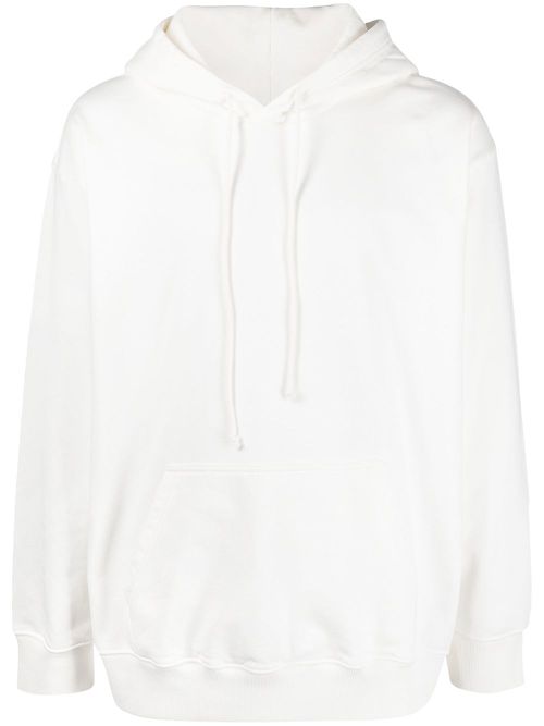 Graphic-print cotton hoodie - White
