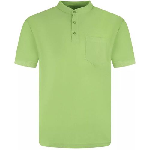 Charles Norton Grandad Mens Polo T-Shirts Plain Casual - Green - Size X-Large