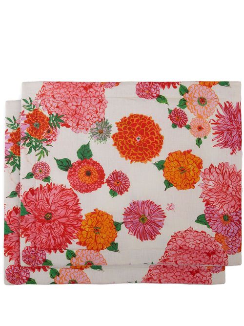 Bright Blooms placemats (set of two) - Pink