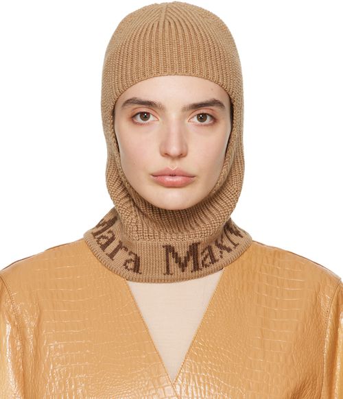 Tan wool balaclava