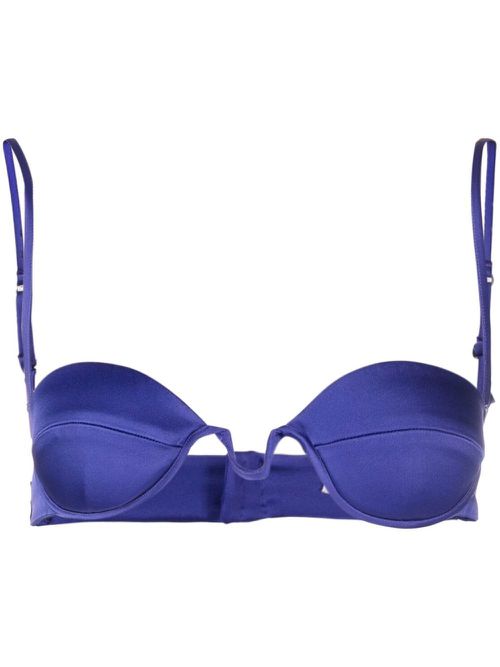 Wired satin bra top - Purple