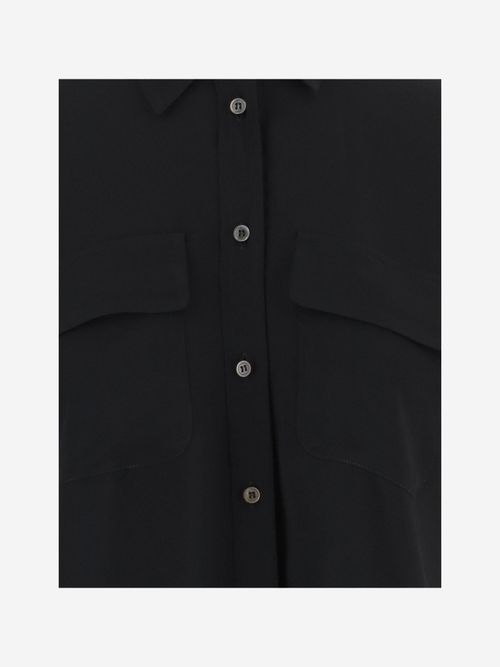 Acetate and Silk Blend Shirt — Black